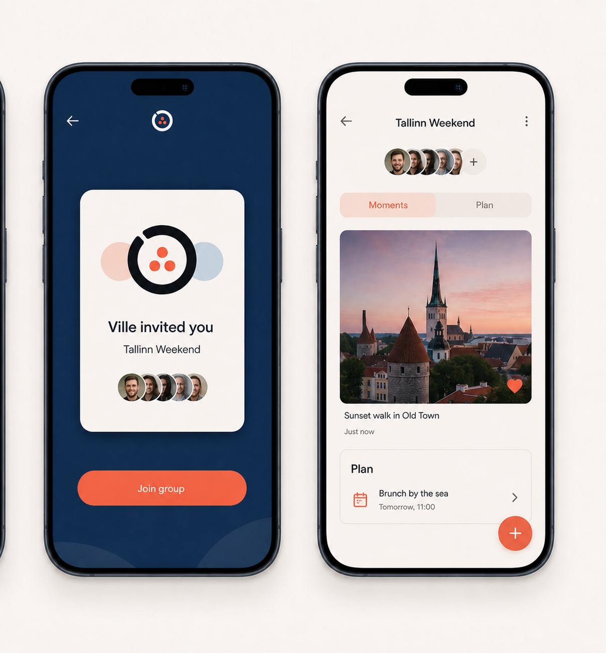 OMA private group mobile screens